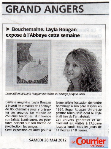 Rougan's Art - Exposition Abbaye de Bouchemaine -Courrier de l'Ouest - Mai 2012