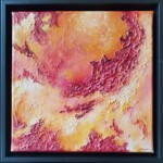 Œuvre de 30 x 30 cm, technique mixte/ toile. ( Encadrement noir de 34 x 34 cm _ 4 cm d'épaisseur.) Intense Amour - Peintures Layla Rougan