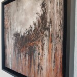30 x 30 cm (encadrée) Layla Rougan-Artiste Peintre Abstrait – Abstraction Black & White