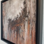 30 x 30 cm (encadrée) Layla Rougan-Artiste Peintre Abstrait – Abstraction Black & White