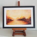 20 x 30 cm - Œuvre peinte à l'huile / papier marouflée sur bois. (encadrée)