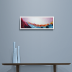 24 x 64 - huile, acrylique sur toile mixte (encadrement blanc)