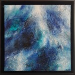 Œuvre de 30 x 30 cm, technique mixte/toile. ( Encadrement noir de 34 x 34 cm _ 4 cm d'épaisseur.) Layla Rougan - Peinture Abstraite Angers - Artiste Peintre France - Rougan - Peintre Abstrait Angers